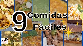 ✅️9 COMIDAS FÁCILES PARA CUALQUIER DIA DE LA SEMANA [upl. by Blas]