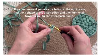 Tutorial Crocheting into the back bump of a chain with Stitched by Sarah [upl. by Publius25]