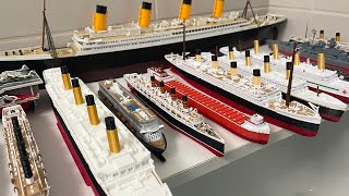 Lots of Ships Reviewed  Titanic Britannic Cruise Ships Edmund Fitzgerald  Titanic Model Sinking [upl. by Hallee760]