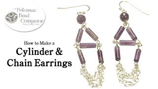 Make Cylinder amp Chain Earrings [upl. by Eentruoc]