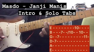 TABS Janji Manis  Masdo  Guitar Intro amp Solo TutorialLesson [upl. by Rondon]