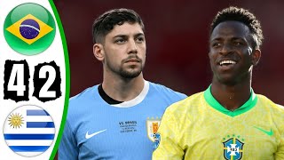 Brazil vs Uruguay 42  All Goals amp Highlights  Copa America 2024 [upl. by Jehoash]