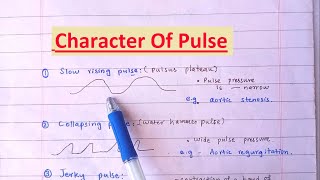 Types Of Characters of Pulse  Causes Of Different Pulse Plateau Collapsing Jerky etc [upl. by Tasia]