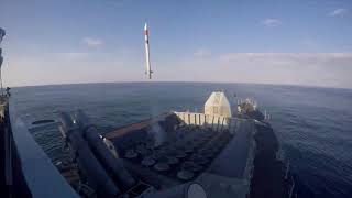 Firings of Sea Ceptor missiles  MBDA CAMM [upl. by Atiuqiram]