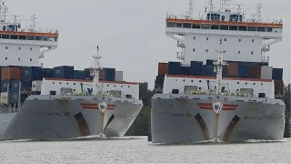 Watch the Wan Hai Container Ship Lean During a Dangerous 180Degree Bend [upl. by Ramey]