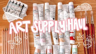 Art Supply Haul  Pencils Watercolors Acryla Gouache etc  Chatting about Books [upl. by Alair]