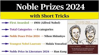 Nobel Prizes 2024  with Short Tricks  Awards and Honours 2024  Current Affairs 2024 [upl. by Reisman347]