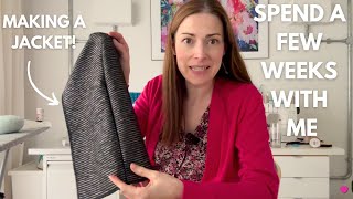 Sewing Vlog Lets make a sleeveless Jacket  Gilet  Vest faux fur Linton tweed garmentsewing [upl. by Yrennalf]