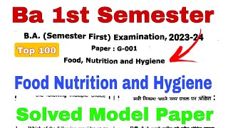 Ba 1st Semester CoCurricular Solved Question Paper💥Ba 1st Semester food Nutrition and Hygiene paper [upl. by Ocirema603]