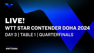 LIVE  T1  Day 3  WTT Star Contender Doha 2024  Quarterfinals [upl. by Aillicec]