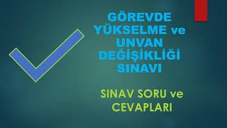 Görevde Yükselme ve Unvan Değişikliği Sınavı  60 Soruluk Dev Video [upl. by Otanutrof]