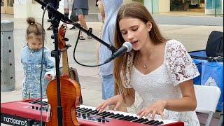 MY PIANO DEBUT ON THE STREET  Someone You Loved  Karolina Protsenko amp Oscar Stembridge [upl. by Michale874]