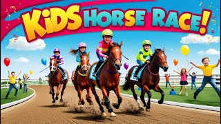 kids horse race  animal song for kids  nursery rhymes  kids songs [upl. by Latreese]