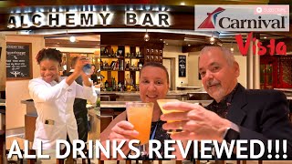 Carnival Alchemy Bar We review ALL 19 drinks on the menu  OffMenu Drinks  Carnival Vista [upl. by Nyrhtac]