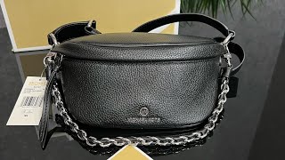 MICHAEL KORS Slater ExtraSmall Pebbled Leather Sling Pack black [upl. by Jariah]