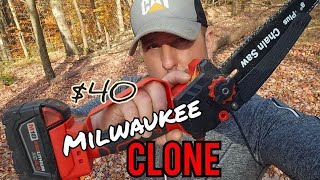 CHEAP Milwaukee electric chainsaw CLONE [upl. by Otrebide614]