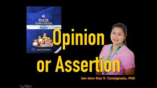 Opinion or Assertion  English 10 [upl. by Rella]