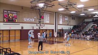 Game Highlights Boys Varsity Saugerties 73 vs Burnt Hills 71 FOT [upl. by Benzel]