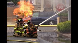 Fair Lawn NJ Fire Department 2nd Alarm Fire Gas main Fire from downed powerline [upl. by Naujek889]