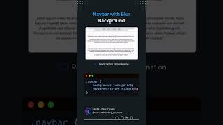 Create a Blurred Transparent Navbar with Sticky Scrolling in CSS 🚀✨ [upl. by Eiddam453]