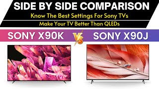 Sony x90J vs Sony X90K  Side By Side Comparison  X90K vs X90J [upl. by Millda]