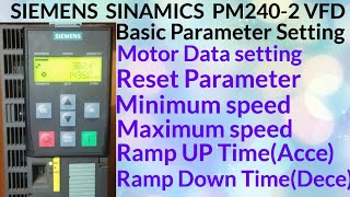 SIEMENS SINAMICS PM2402 VFD Basic Parameter setting kaise kare in Hindirvelectricalguide [upl. by Aerdnwahs]