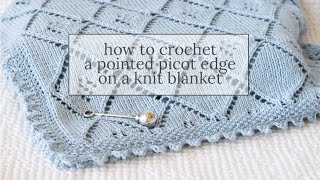 How to Crochet a Pointed Picot Edge on Blanket [upl. by Elissa44]