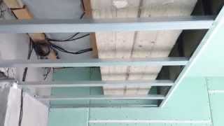 короб из гипсокартона для маскировки ригеля Plasterboard ceiling [upl. by Nal]