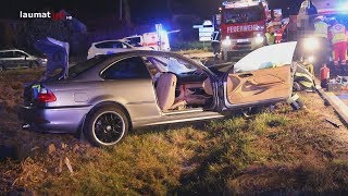 Drei Schwerverletzte bei Crash auf Eferdinger Straße in Wilhering [upl. by Haff]