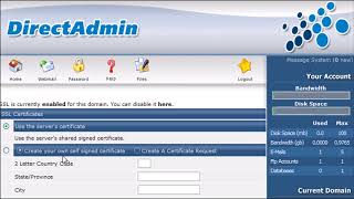 How to install and SSL Certificate in DirectAdmin [upl. by Daven]