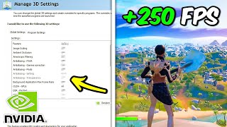 BEST Fortnite NVIDIA Control Panel Settings 1000 FPS [upl. by Gerdy]