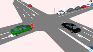 Two 2 Way Stop Traffic Simulation [upl. by Ready]