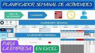 Planificador Semanal de Actividades📆en Excel✅para la Empresa [upl. by Ahmar]