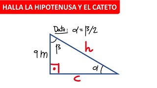 CÓMO HALLAR LA HIPOTENUSA CON EL ÁNGULO Y UN CATETO Triángulo rectángulo [upl. by Frodi370]