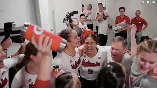 B1G Championship Title Locker Room Celebration  Nebraska Volleyball [upl. by Oirramed439]