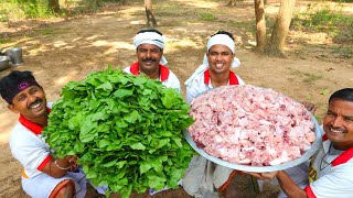 Bengali style Palak Chicken curry recipe  Winter special palak chicken cooking for village people [upl. by Notsahc]