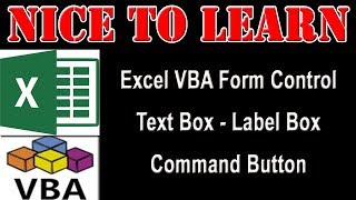 Excel Vba form control  Label Box  Text Box Command Button [upl. by Droflim348]