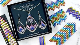 POLYMER CLAY TECHNIQUE amp JEWELRY TUTORIAL METALLIC BARGELLO FROM POLYMER CLAY MUD [upl. by Anyal]