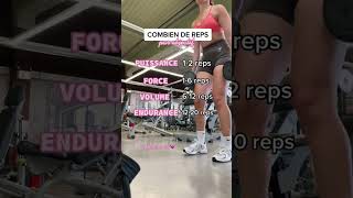 Combien de répétitions faire en musculation  gymmotivation gymgirl fitnesstips gym [upl. by Gad]