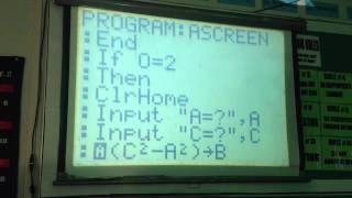 TI83 Pythagorean Theorem CODE Green High School [upl. by Acinorrev]