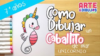 Como dibujar un CABALLITO DE MAR para niños  Arte y dibujos para niños [upl. by Lauralee]