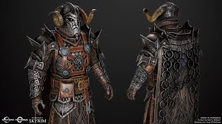 Skyrim Stormherald Armor Texture Timelapse [upl. by Attenreb]