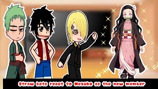 •Straw hats react to Nezuko Kamado as new crew• One piece react [upl. by Strander]