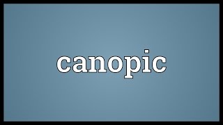 Canopic Meaning [upl. by Philip]