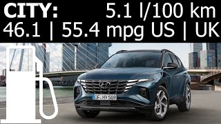 Hyundai Tucson Hybrid CITY fuel economy consumption reallife test mpg urban l100 km  1001cars [upl. by Rycca756]