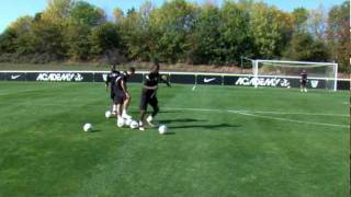 Soccer shooting exercise  Combination play drill  Nike Academy [upl. by Hgeilyak]