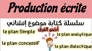 المنهجيات التي تحتاجها يوم الإمتحان الجهويproduction écriteles types de plans1bac2 bacbac libre [upl. by Enyawd]