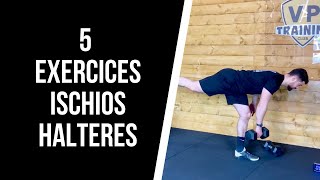 🔥5 EXERCICES POUR LES ISCHIOS AVEC DES HALTERES  Muscle l’arrière de tes cuisses 🔥 [upl. by Blatman568]