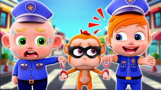 Police Catch Bad Monkey 👮🦍  Baby Police Song  Funny Kids Songs  More Nursery Rhymes For Kids [upl. by Mya175]