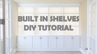 DIY Built In Shelves Tutorial  Base  Cabinets  Part I [upl. by Anahsak]